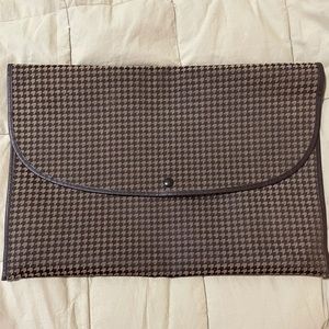 Ralph Lauren houndstooth envelope or computer cover 14.5” Wx 10.5” L